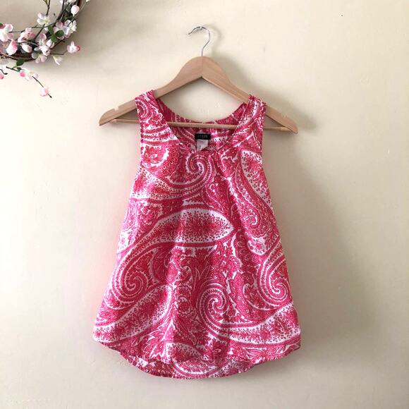 J Crew Tank Top Paisley Pink size 4 - Picture 1 of 8
